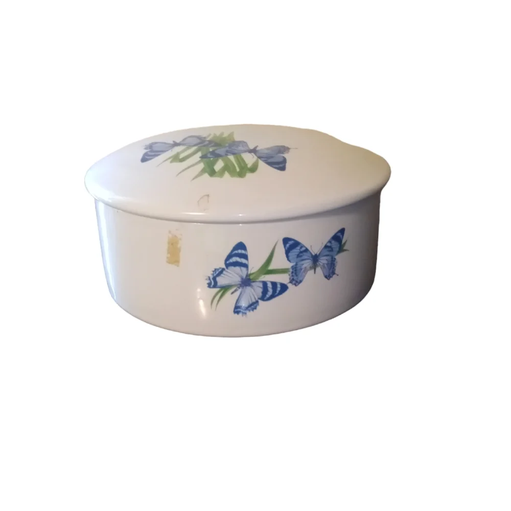 Butterfly trinket box ceramic